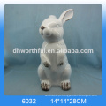 2016 novo hotsale de chegada coelho de pé cerâmico, figurinha de coelho de cerâmica, estátua de coelho de cerâmica
